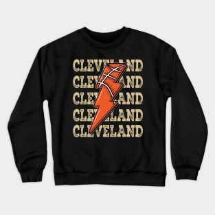 Funny Sports Cleveland Proud Name Basketball Classic Crewneck Sweatshirt